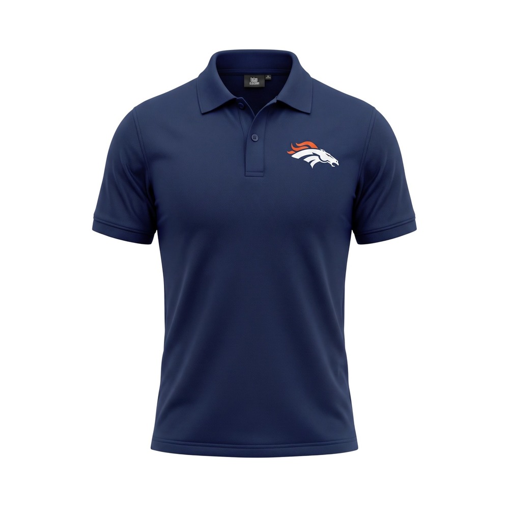 Gorpcore NFL Team Apparel Denver Broncos‎ Polo Shirt XL Navy Blue Fan Gear